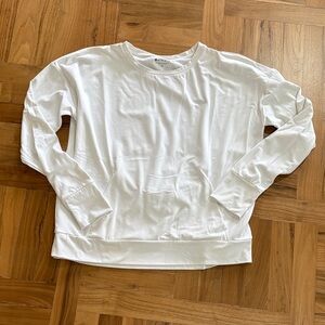 Athleta M White Long Sleeve Sweatshirt